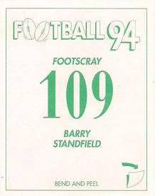 1994 Select AFL Stickers #109 Barry Standfield Back
